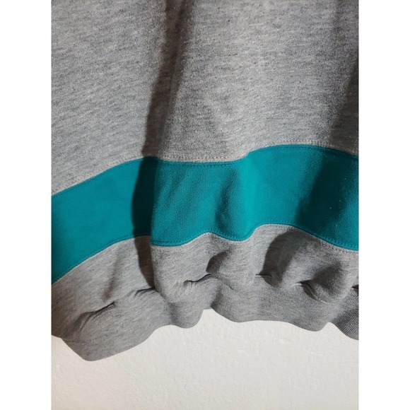 Vtg 90s Hunt Club Men's Medium Gray Green Color Block Crewneck Sweatshirt - Picture 4 of 11